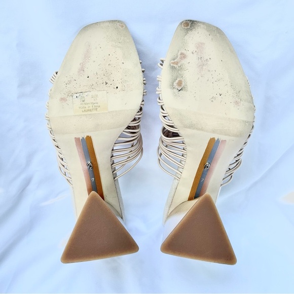 SAM EDELMAN | LAURETTE SLIP ON HEELED TRIANGLE BLOCK SANDALS SIZE 7 - Picture 9 of 9